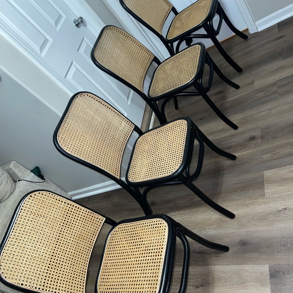 Black and Cane Chairs